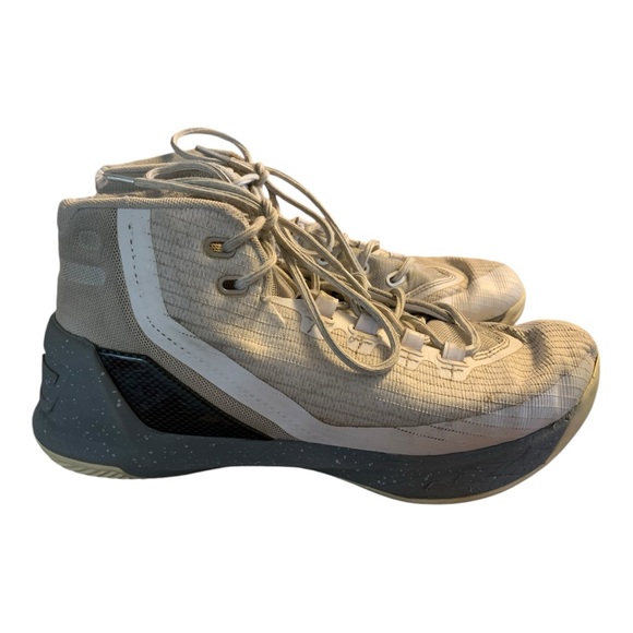 Under Armour Boys Curry 3 Basketball Shoes White 1274061-101 Lace Up Mid Top 7Y - Picture 4 of 13